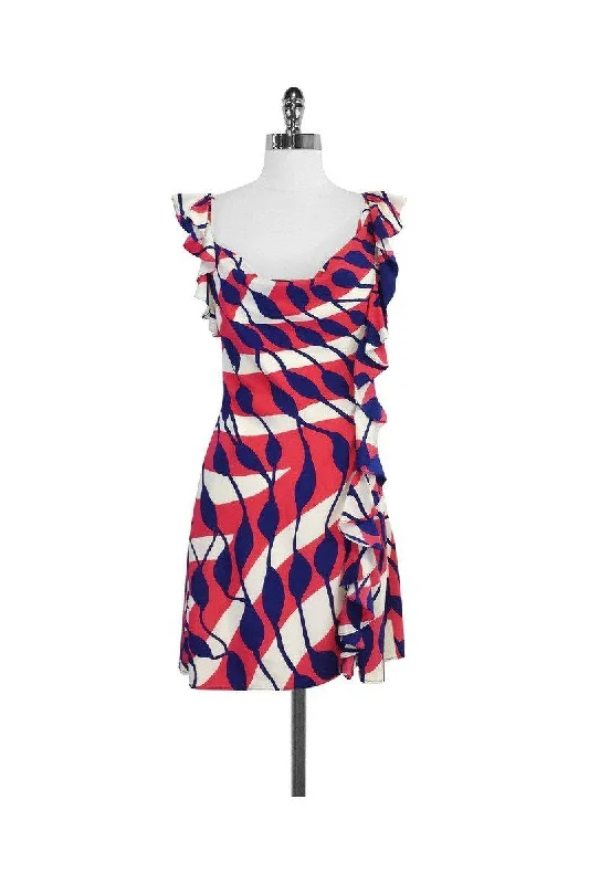 Strapless Women Dress with a Built - in Bra for Comfort and Support Strapless Women Dress with a Built - in Bra for Comfort and Support Ali Ro - Pink & Navy Print Silk Cascading Ruffle Dress Sz 2 Strapless Women Dress with a Built - in Bra for Comfort and Support Strapless Women Dress with a Built - in Bra for Comfort and Support Ali Ro - Pink & Navy Print Silk Cascading Ruffle Dress Sz 2