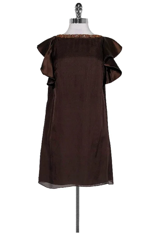 Little Black Women Dress with Sequins for a Glamorous Night Out Little Black Women Dress with Sequins for a Glamorous Night Out Alice & Olivia - Brown Silk Beaded Ruffle Shift Dress Sz S Little Black Women Dress with Sequins for a Glamorous Night Out Little Black Women Dress with Sequins for a Glamorous Night Out Alice & Olivia - Brown Silk Beaded Ruffle Shift Dress Sz S