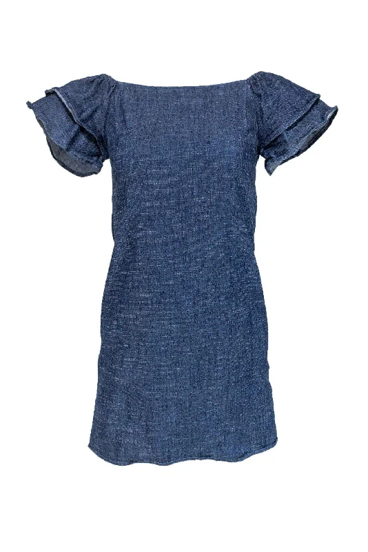 Halter Neck Women Dress to Show Off the Shoulders and Neckline Halter Neck Women Dress to Show Off the Shoulders and Neckline Alice & Olivia - Denim Off-the-Shoulder Dress Sz XS