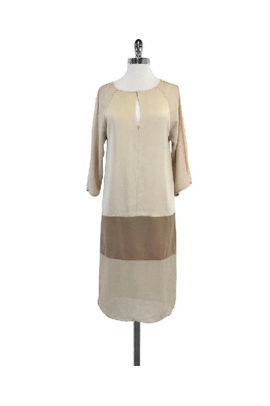 Sheath Women Dress with a Tailored Fit for a Professional Look Sheath Women Dress with a Tailored Fit for a Professional Look BCBG Max Azria Runway - Tan & Brown Colorblock Tilda Dress Sz XS