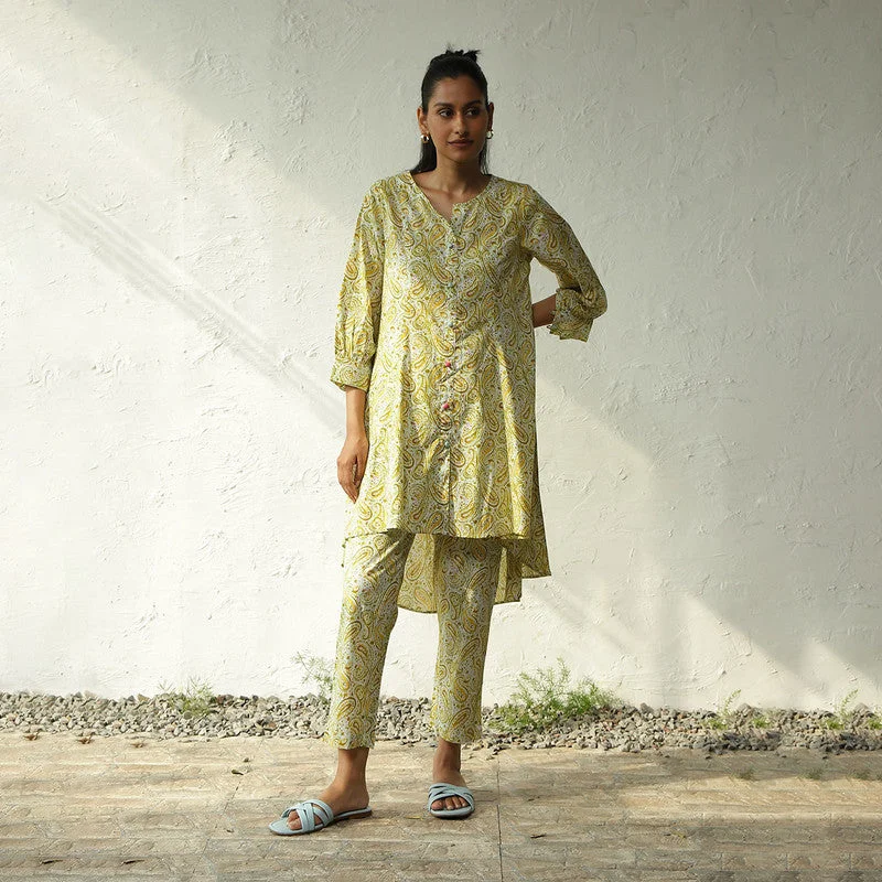 Maxi Women Dress with Floral Print for a Bohemian Vibe Maxi Women Dress with Floral Print for a Bohemian Vibe Cotton Printed Co Ord Set | Handblock Print | Yellow Maxi Women Dress with Floral Print for a Bohemian Vibe Maxi Women Dress with Floral Print for a Bohemian Vibe Cotton Printed Co Ord Set | Handblock Print | Yellow