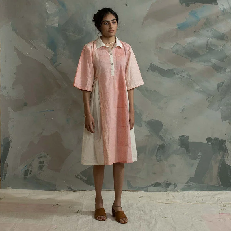 Sheath Women Dress with a Tailored Fit for a Professional Look Sheath Women Dress with a Tailored Fit for a Professional Look Cotton Block Printed Dress | Block Printed | Pink & White