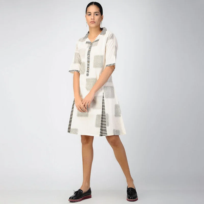 Lace - Embellished Women Dress for an Elegant and Sophisticated Appearance Lace - Embellished Women Dress for an Elegant and Sophisticated Appearance Cotton Shirt Collar Dress | White Lace - Embellished Women Dress for an Elegant and Sophisticated Appearance Lace - Embellished Women Dress for an Elegant and Sophisticated Appearance Cotton Shirt Collar Dress | White