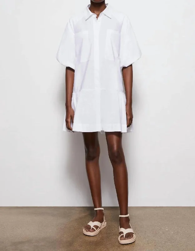 Off - the - Shoulder Women Dress for a Romantic and Feminine Look Off - the - Shoulder Women Dress for a Romantic and Feminine Look Crissy Cotton Oxford Mini Dress In White Off - the - Shoulder Women Dress for a Romantic and Feminine Look Off - the - Shoulder Women Dress for a Romantic and Feminine Look Crissy Cotton Oxford Mini Dress In White