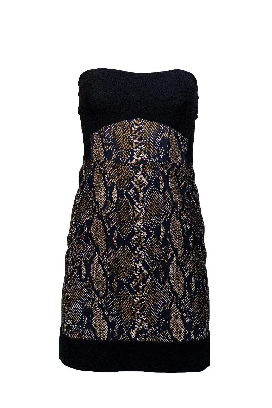Mermaid - Style Women Dress with a Fitted Silhouette for Special Occasions Mermaid - Style Women Dress with a Fitted Silhouette for Special Occasions Diane von Furstenberg - Black Strapless Snakeskin Dress Sz 4