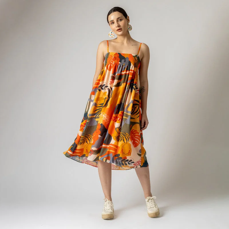 Strapless Women Dress with a Built - in Bra for Comfort and Support Strapless Women Dress with a Built - in Bra for Comfort and Support Summer Dress for Women | Recycled Poly Chiffon | Multicolour Strapless Women Dress with a Built - in Bra for Comfort and Support Strapless Women Dress with a Built - in Bra for Comfort and Support Summer Dress for Women | Recycled Poly Chiffon | Multicolour
