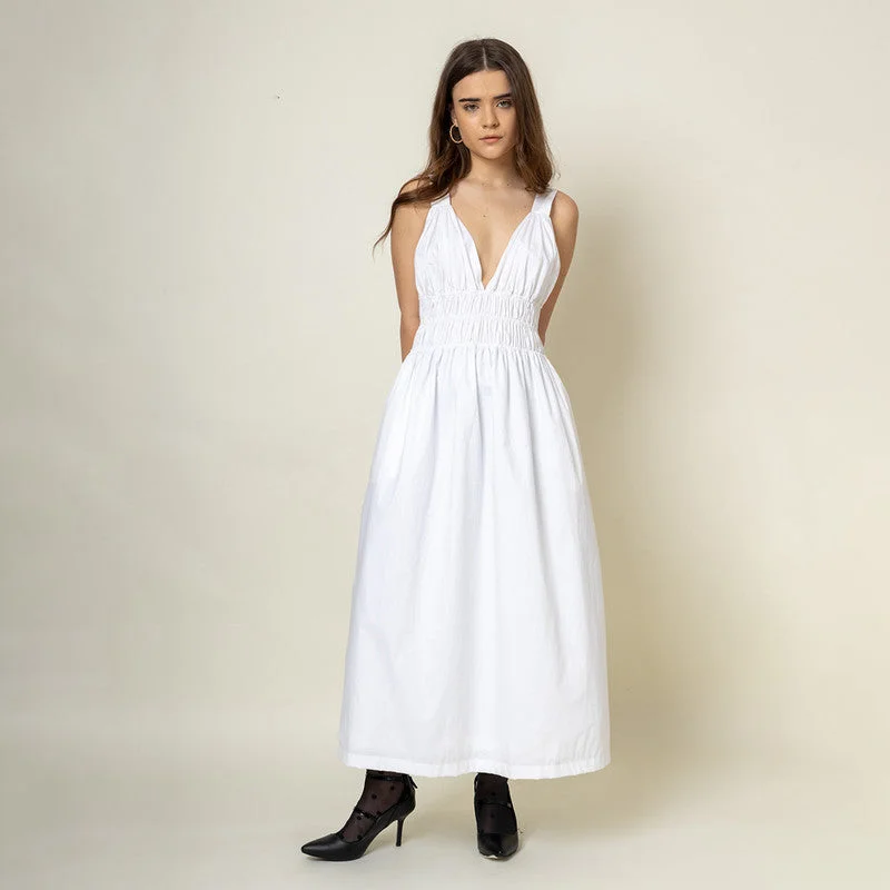 Sheath Women Dress with a Tailored Fit for a Professional Look Sheath Women Dress with a Tailored Fit for a Professional Look Upcycled Cotton Maxi Dress for Women | White Sheath Women Dress with a Tailored Fit for a Professional Look Sheath Women Dress with a Tailored Fit for a Professional Look Upcycled Cotton Maxi Dress for Women | White
