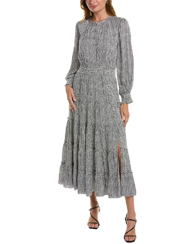 Wrap - Style Women Dress with Adjustable Fit for All Body Types Wrap - Style Women Dress with Adjustable Fit for All Body Types Elie Tahari Smocked Silk-Blend Maxi Dress