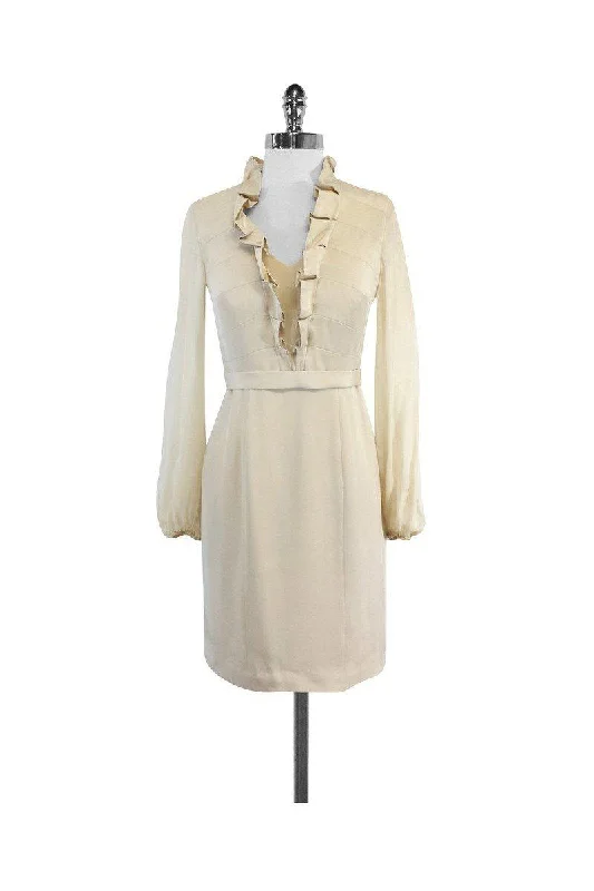 Ruffled Women Dress with Multiple Layers for a Playful and Girly Style Ruffled Women Dress with Multiple Layers for a Playful and Girly Style Kay Unger - Cream Silk Long Sleeves Dress Sz 2 Ruffled Women Dress with Multiple Layers for a Playful and Girly Style Ruffled Women Dress with Multiple Layers for a Playful and Girly Style Kay Unger - Cream Silk Long Sleeves Dress Sz 2