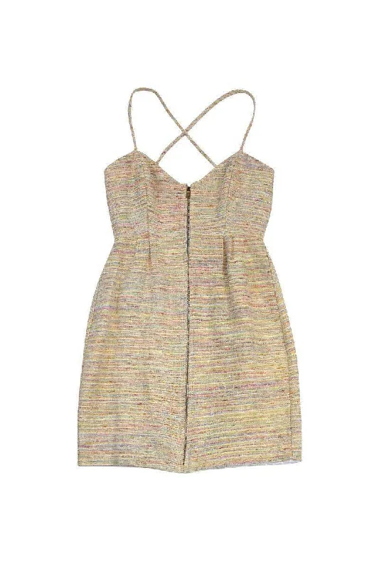 Off - the - Shoulder Women Dress for a Romantic and Feminine Look Off - the - Shoulder Women Dress for a Romantic and Feminine Look Leona - Rainbow Tweed Zip Front Dress Sz 0 Off - the - Shoulder Women Dress for a Romantic and Feminine Look Off - the - Shoulder Women Dress for a Romantic and Feminine Look Leona - Rainbow Tweed Zip Front Dress Sz 0