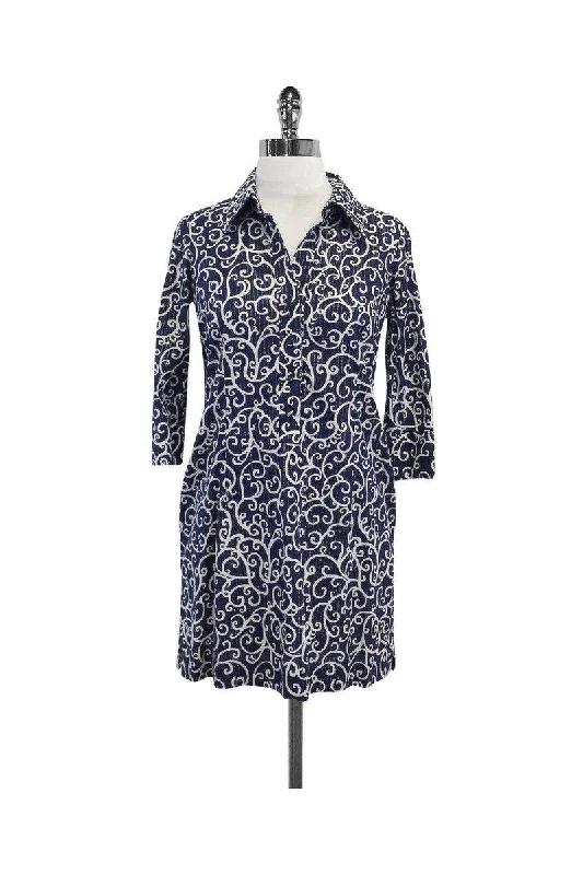 Mermaid - Style Women Dress with a Fitted Silhouette for Special Occasions Mermaid - Style Women Dress with a Fitted Silhouette for Special Occasions Lilly Pulitzer - Navy & White Print Cotton Shirt Dress Sz 0