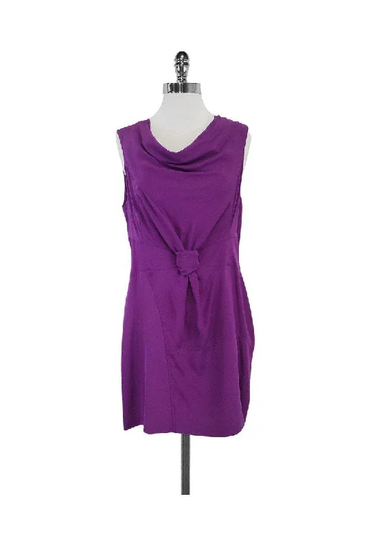 Pleated Women Dress with a Timeless and Elegant Texture Pleated Women Dress with a Timeless and Elegant Texture Madison Marcus - Purple Silk Sleeveless Dress Sz L