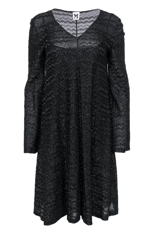 Strapless Women Dress with a Built - in Bra for Comfort and Support Strapless Women Dress with a Built - in Bra for Comfort and Support Missoni - Black Sparkly Chevron Knit Dress Sz M