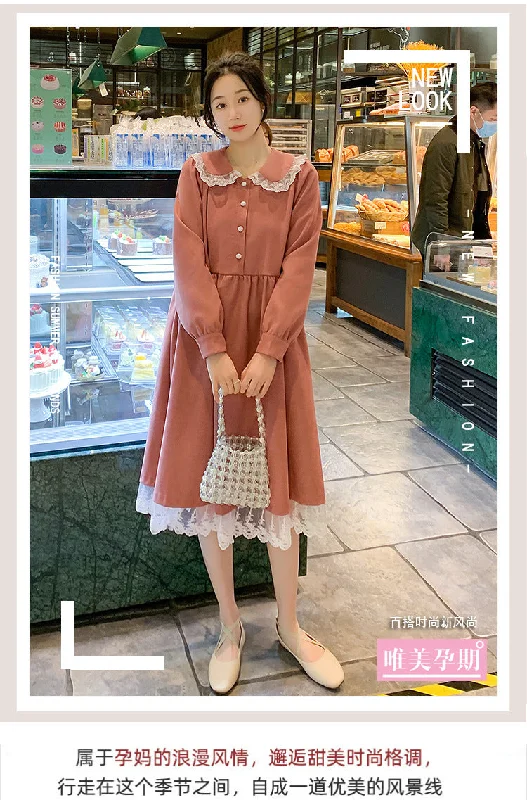 Strapless Women Dress with a Built - in Bra for Comfort and Support Strapless Women Dress with a Built - in Bra for Comfort and Support NiDELL Maternity Dress . Spring and Autumn New Loose and Stylish Long Sleeves Mid-Length Autumn and Winter Maternity Dress