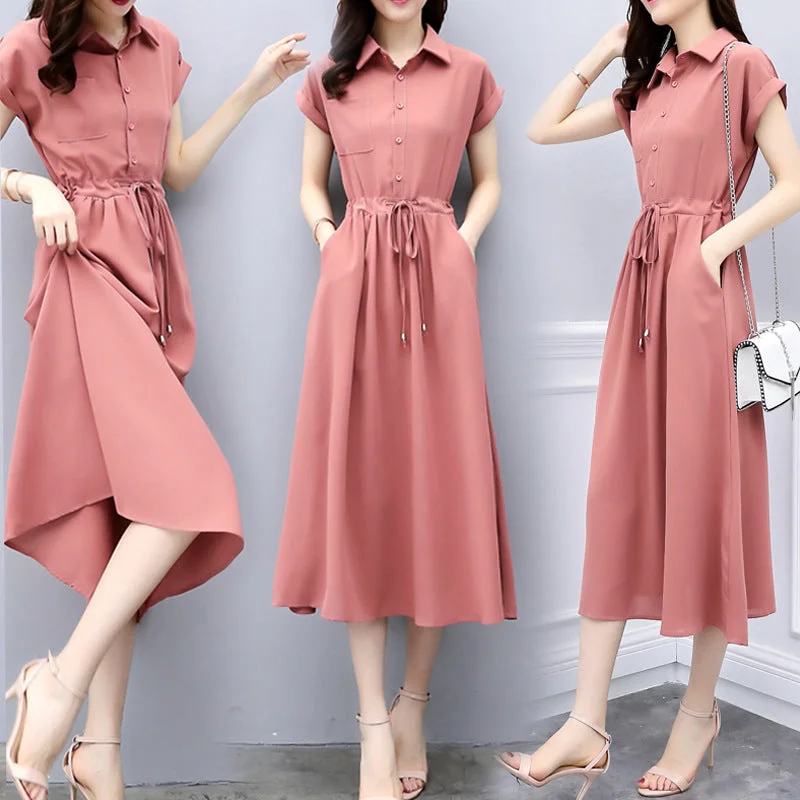 Wrap - Style Women Dress with Adjustable Fit for All Body Types Wrap - Style Women Dress with Adjustable Fit for All Body Types NiDELL . Summer New Elegant Short Sleeve Mid-Length Waist Trimming Loose Slimming Elastic Waist Dress in Stock Wrap - Style Women Dress with Adjustable Fit for All Body Types Wrap - Style Women Dress with Adjustable Fit for All Body Types NiDELL . Summer New Elegant Short Sleeve Mid-Length Waist Trimming Loose Slimming Elastic Waist Dress in Stock