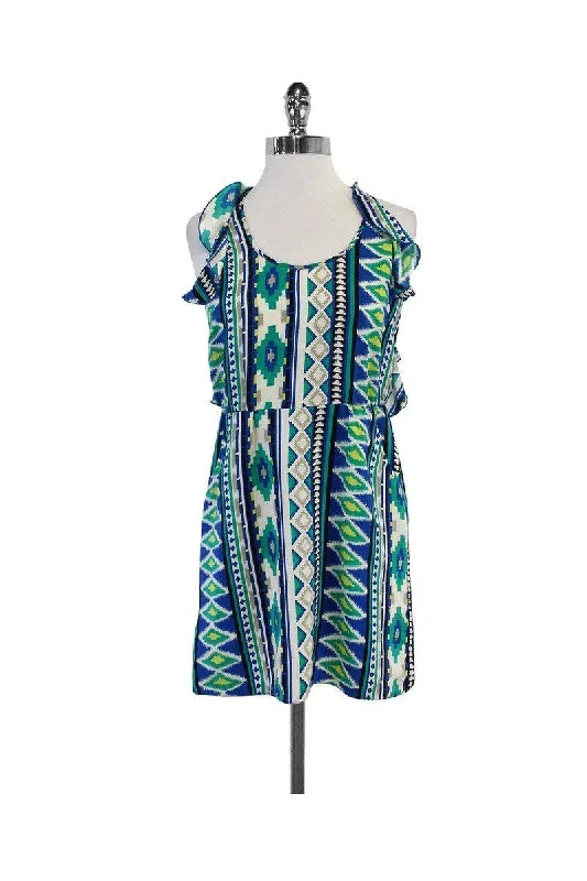 Sleeveless Women Dress in Bright Colors for Summer Parties Sleeveless Women Dress in Bright Colors for Summer Parties Parker - Blue Tone Silk Geo Print Dress Sz XS Sleeveless Women Dress in Bright Colors for Summer Parties Sleeveless Women Dress in Bright Colors for Summer Parties Parker - Blue Tone Silk Geo Print Dress Sz XS