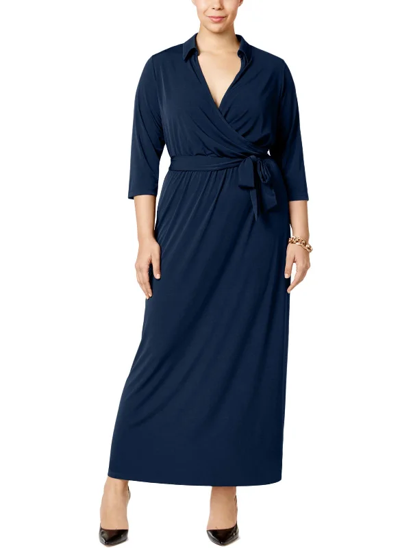 Empire Waist Women Dress to Accentuate the Bust and Conceal the Waist Empire Waist Women Dress to Accentuate the Bust and Conceal the Waist Plus Womens Faux-Wrap A-Line Maxi Dress
