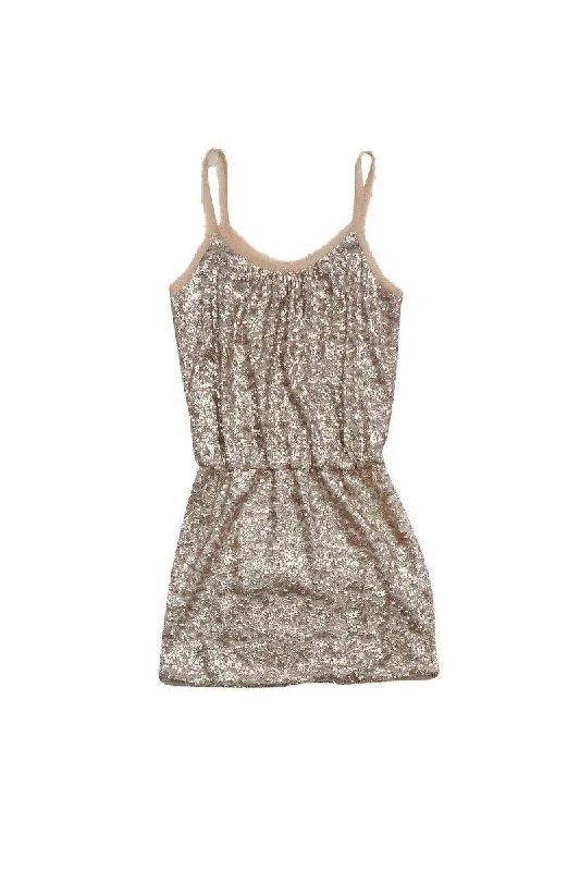 Mini Women Dress with a Short Hem for a Young and Trendy Style Mini Women Dress with a Short Hem for a Young and Trendy Style Rebecca Taylor - Blush & Tan Sequin Silk Sleeveless Dress Sz 2