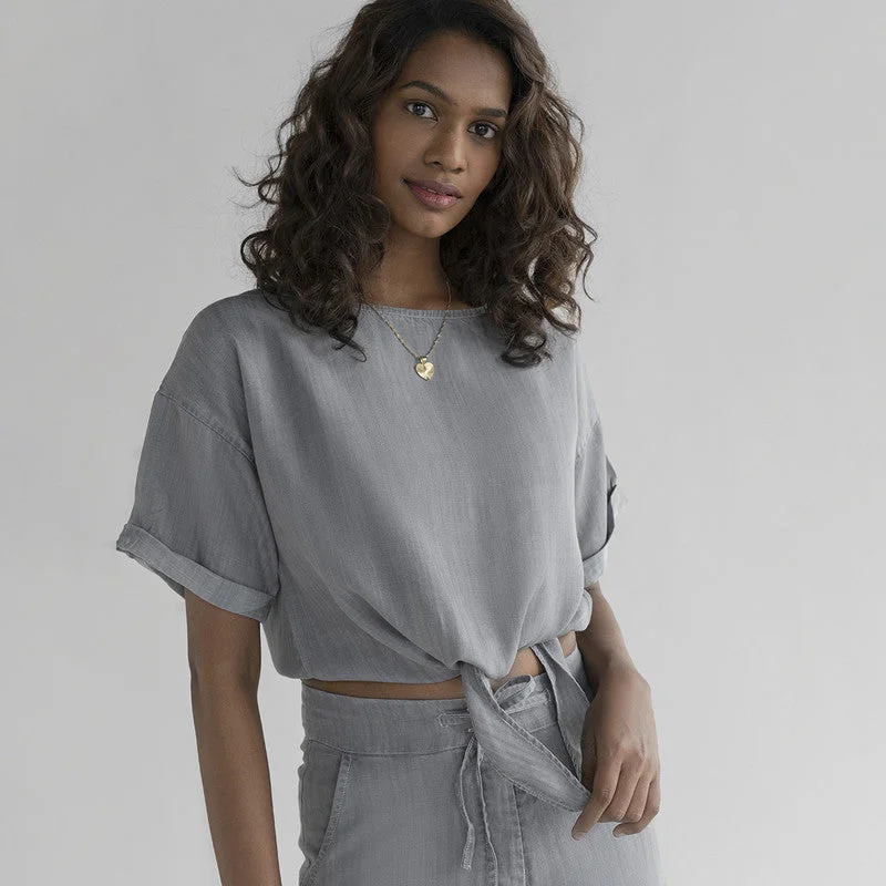 Shift Women Dress with a Simple and Classic Design for Everyday Wear Shift Women Dress with a Simple and Classic Design for Everyday Wear Tencel Crop Top | Stone Grey