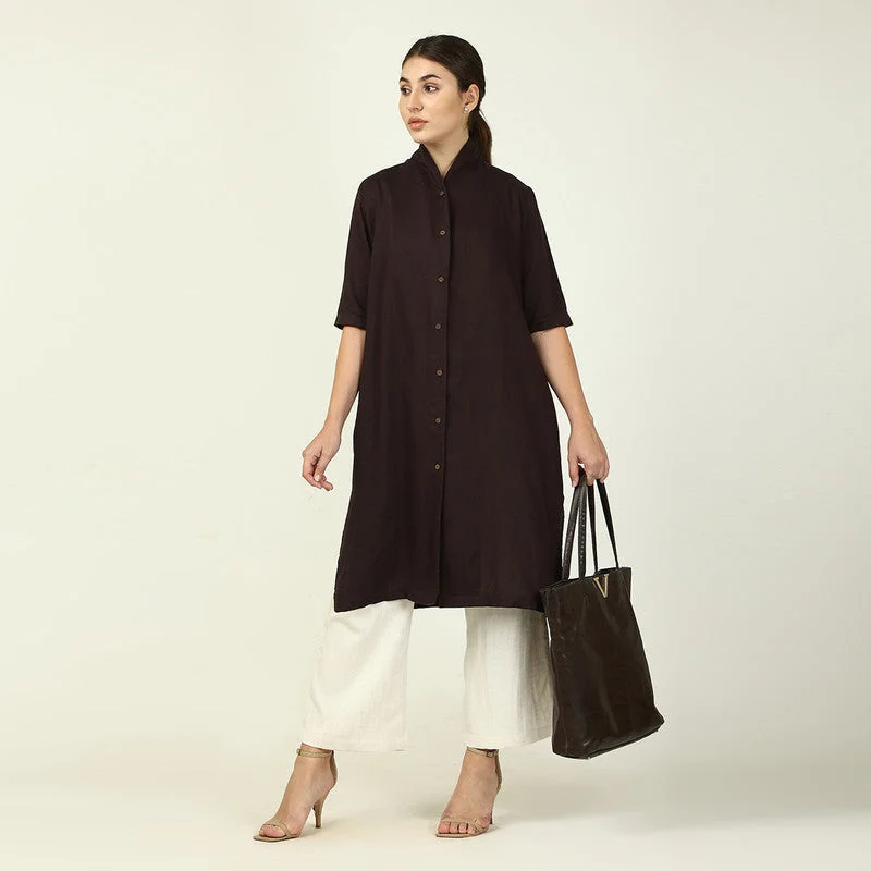 Wrap - Style Women Dress with Adjustable Fit for All Body Types Wrap - Style Women Dress with Adjustable Fit for All Body Types Linen Jacket Set for Women | Coffee Brown & Beige