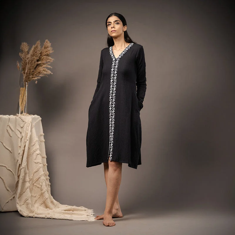 Off - the - Shoulder Women Dress for a Romantic and Feminine Look Off - the - Shoulder Women Dress for a Romantic and Feminine Look Cotton Black Dress for Women | Embroidered Off - the - Shoulder Women Dress for a Romantic and Feminine Look Off - the - Shoulder Women Dress for a Romantic and Feminine Look Cotton Black Dress for Women | Embroidered