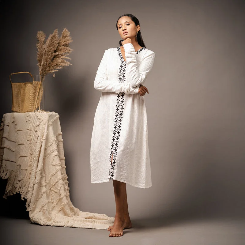 Off - the - Shoulder Women Dress for a Romantic and Feminine Look Off - the - Shoulder Women Dress for a Romantic and Feminine Look White Cotton Dress for Women | Hand Embroidered Off - the - Shoulder Women Dress for a Romantic and Feminine Look Off - the - Shoulder Women Dress for a Romantic and Feminine Look White Cotton Dress for Women | Hand Embroidered