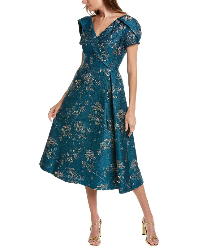 Off - the - Shoulder Women Dress for a Romantic and Feminine Look Off - the - Shoulder Women Dress for a Romantic and Feminine Look Teri Jon by Rickie Freeman Jacquard A-Line Dress