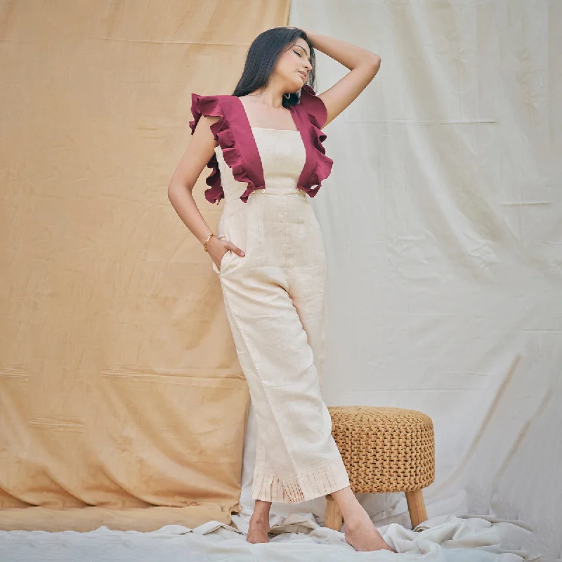 Empire Waist Women Dress to Accentuate the Bust and Conceal the Waist Empire Waist Women Dress to Accentuate the Bust and Conceal the Waist White Jumpsuit for Women | Hemp & Cotton | Detachable Sleeves