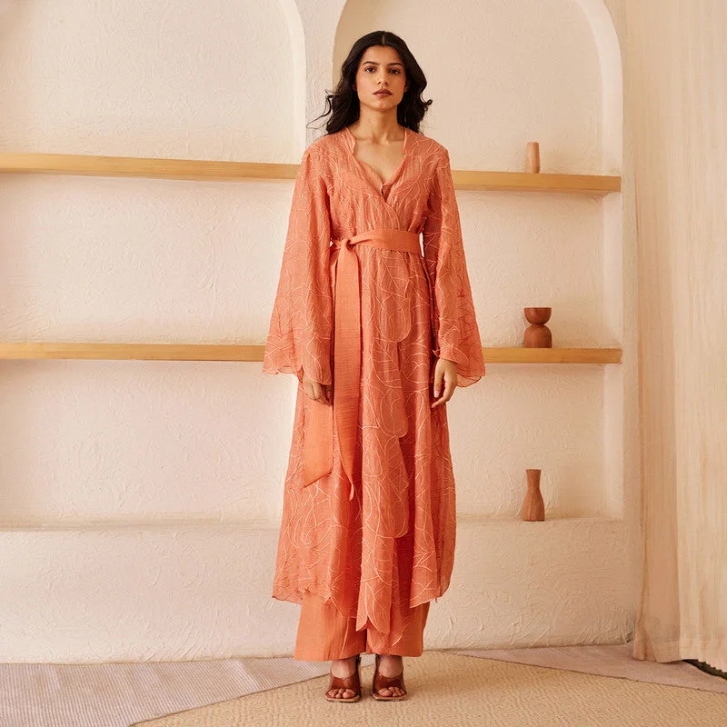Plus Size Women Dress with a Flattering A - Line Cut for Comfort and Style Plus Size Women Dress with a Flattering A - Line Cut for Comfort and Style Cotton Chanderi Jacket Set | Peach Plus Size Women Dress with a Flattering A - Line Cut for Comfort and Style Plus Size Women Dress with a Flattering A - Line Cut for Comfort and Style Cotton Chanderi Jacket Set | Peach