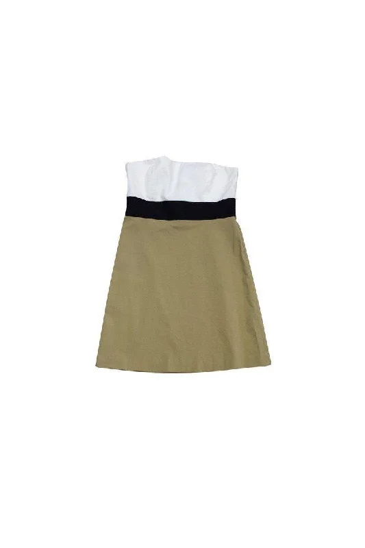 Halter Neck Women Dress to Show Off the Shoulders and Neckline Halter Neck Women Dress to Show Off the Shoulders and Neckline Theory - Strapless White, Black & Tan Dress Sz 10 Halter Neck Women Dress to Show Off the Shoulders and Neckline Halter Neck Women Dress to Show Off the Shoulders and Neckline Theory - Strapless White, Black & Tan Dress Sz 10