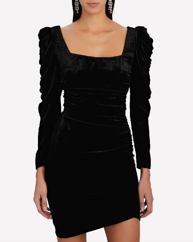 Plus Size Women Dress with a Flattering A - Line Cut for Comfort and Style Plus Size Women Dress with a Flattering A - Line Cut for Comfort and Style Toki Asymmetric Ruched Velvet Dress In Black Plus Size Women Dress with a Flattering A - Line Cut for Comfort and Style Plus Size Women Dress with a Flattering A - Line Cut for Comfort and Style Toki Asymmetric Ruched Velvet Dress In Black