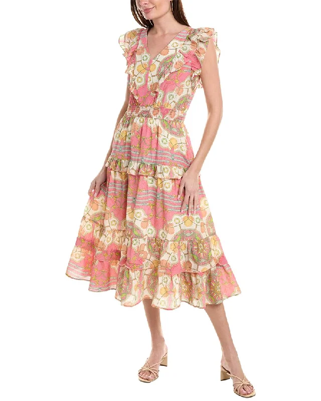 Ruffled Women Dress with Multiple Layers for a Playful and Girly Style Ruffled Women Dress with Multiple Layers for a Playful and Girly Style tyler böe Laura Silk Midi Dress
