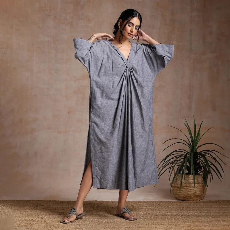 Sleeveless Women Dress in Bright Colors for Summer Parties Sleeveless Women Dress in Bright Colors for Summer Parties Chambray Cotton Kaftan Dress | A-Line | Grey Sleeveless Women Dress in Bright Colors for Summer Parties Sleeveless Women Dress in Bright Colors for Summer Parties Chambray Cotton Kaftan Dress | A-Line | Grey