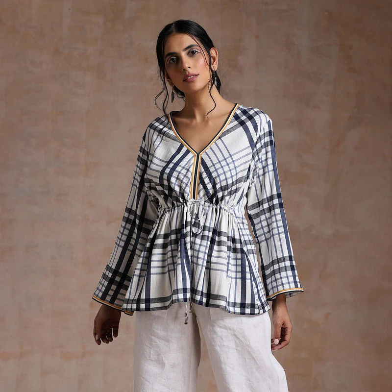Plus Size Women Dress with a Flattering A - Line Cut for Comfort and Style Plus Size Women Dress with a Flattering A - Line Cut for Comfort and Style Cotton Top | Checkered | White & Black Plus Size Women Dress with a Flattering A - Line Cut for Comfort and Style Plus Size Women Dress with a Flattering A - Line Cut for Comfort and Style Cotton Top | Checkered | White & Black