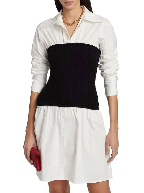 Shift Women Dress with a Simple and Classic Design for Everyday Wear Shift Women Dress with a Simple and Classic Design for Everyday Wear Waverly Shirt Dress In Ivory/black