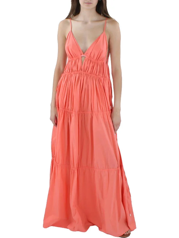 Wrap - Style Women Dress with Adjustable Fit for All Body Types Wrap - Style Women Dress with Adjustable Fit for All Body Types Womens Poplin Ruched Maxi Dress