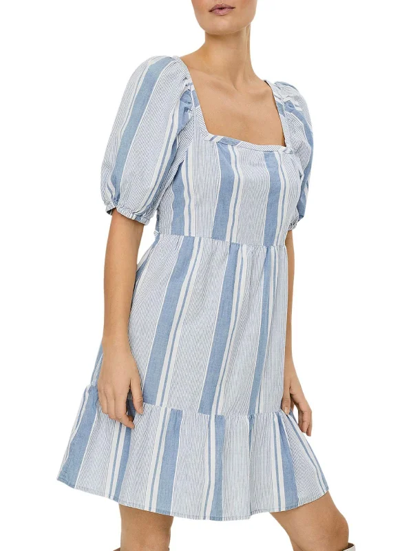 Plus Size Women Dress with a Flattering A - Line Cut for Comfort and Style Plus Size Women Dress with a Flattering A - Line Cut for Comfort and Style Womens Tie Back Calf Midi Dress
