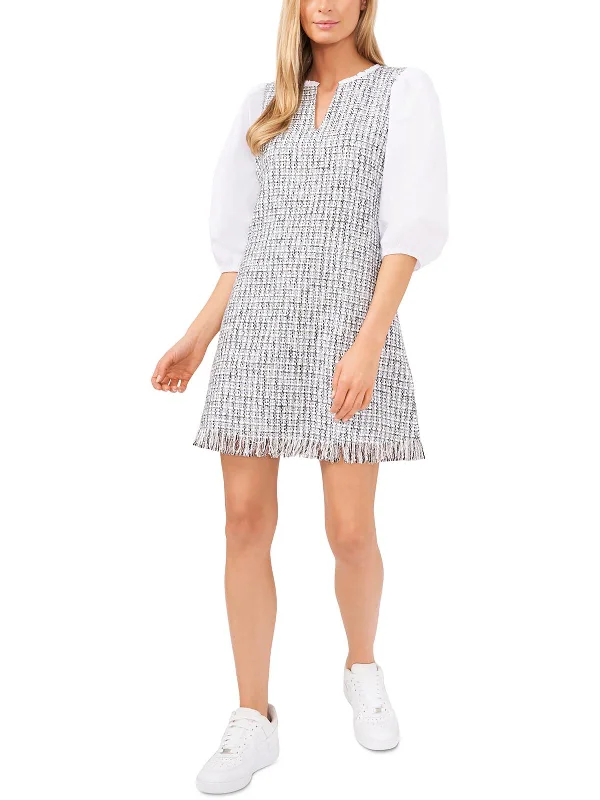 Wrap - Style Women Dress with Adjustable Fit for All Body Types Wrap - Style Women Dress with Adjustable Fit for All Body Types Womens Tweed Mini Sheath Dress