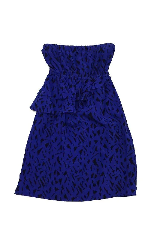 Sleeveless Women Dress in Bright Colors for Summer Parties Sleeveless Women Dress in Bright Colors for Summer Parties Yumi Kim - Royal Blue & Black Tiered Strapless Dress Sz XS