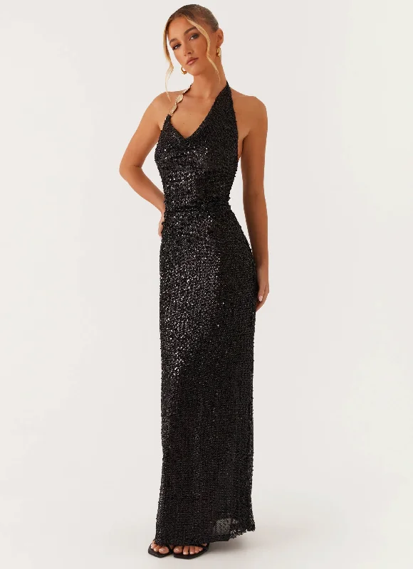 Lace - Embellished Women Dress for an Elegant and Sophisticated Appearance Lace - Embellished Women Dress for an Elegant and Sophisticated Appearance After Tonight Sequin Cowl Neck Maxi Dress - Black Lace - Embellished Women Dress for an Elegant and Sophisticated Appearance Lace - Embellished Women Dress for an Elegant and Sophisticated Appearance After Tonight Sequin Cowl Neck Maxi Dress - Black