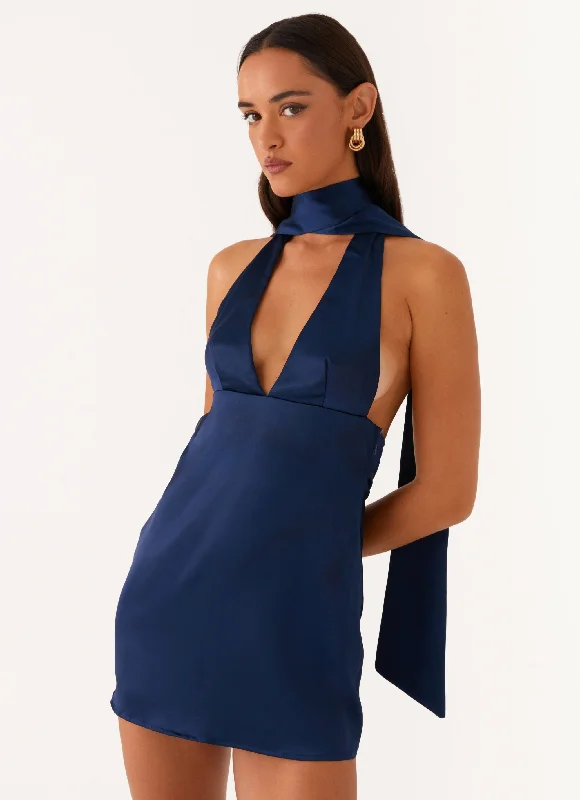 Mini Women Dress with a Short Hem for a Young and Trendy Style Mini Women Dress with a Short Hem for a Young and Trendy Style Alicia Satin Halter Mini Dress - Navy Mini Women Dress with a Short Hem for a Young and Trendy Style Mini Women Dress with a Short Hem for a Young and Trendy Style Alicia Satin Halter Mini Dress - Navy