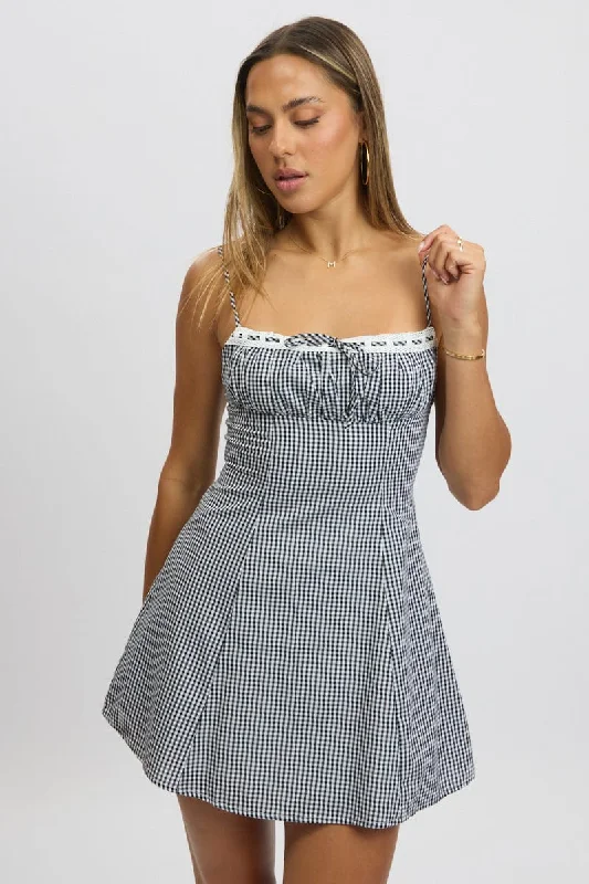 Wrap - Style Women Dress with Adjustable Fit for All Body Types Wrap - Style Women Dress with Adjustable Fit for All Body Types Black Check Mini Dress Strappy Wrap - Style Women Dress with Adjustable Fit for All Body Types Wrap - Style Women Dress with Adjustable Fit for All Body Types Black Check Mini Dress Strappy