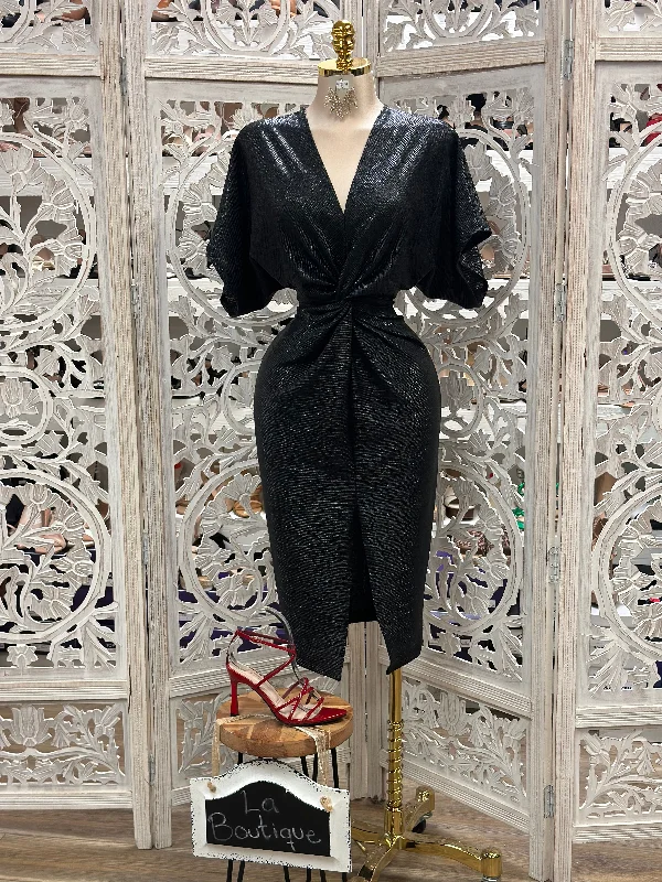Sheath Women Dress with a Tailored Fit for a Professional Look Sheath Women Dress with a Tailored Fit for a Professional Look Black Metallic Knit Knotted Midi Dress- Stretchy,Estira Sheath Women Dress with a Tailored Fit for a Professional Look Sheath Women Dress with a Tailored Fit for a Professional Look Black Metallic Knit Knotted Midi Dress- Stretchy,Estira