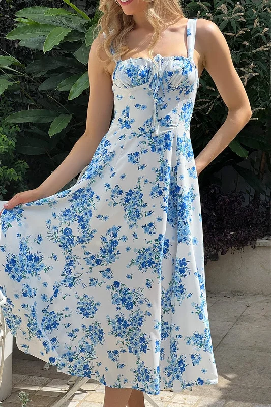 Empire Waist Women Dress to Accentuate the Bust and Conceal the Waist Empire Waist Women Dress to Accentuate the Bust and Conceal the Waist Blue Floral Midi Dress Gathered Bust Empire Waist Women Dress to Accentuate the Bust and Conceal the Waist Empire Waist Women Dress to Accentuate the Bust and Conceal the Waist Blue Floral Midi Dress Gathered Bust