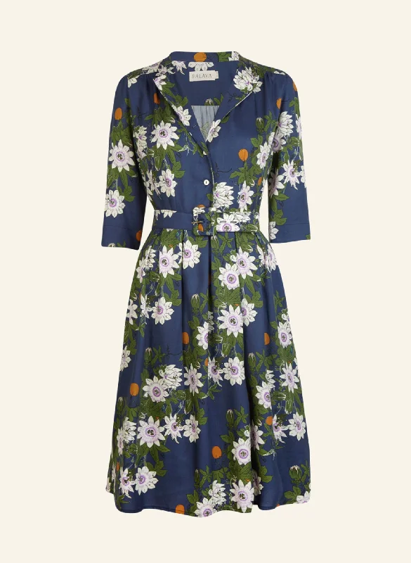 Plus Size Women Dress with a Flattering A - Line Cut for Comfort and Style Plus Size Women Dress with a Flattering A - Line Cut for Comfort and Style Cynthia - Navy Passion Flower Dress Plus Size Women Dress with a Flattering A - Line Cut for Comfort and Style Plus Size Women Dress with a Flattering A - Line Cut for Comfort and Style Cynthia - Navy Passion Flower Dress