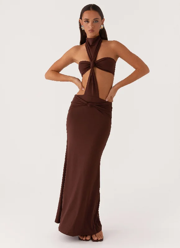 Mermaid - Style Women Dress with a Fitted Silhouette for Special Occasions Mermaid - Style Women Dress with a Fitted Silhouette for Special Occasions Elinor Maxi Dress - Chocolate Mermaid - Style Women Dress with a Fitted Silhouette for Special Occasions Mermaid - Style Women Dress with a Fitted Silhouette for Special Occasions Elinor Maxi Dress - Chocolate