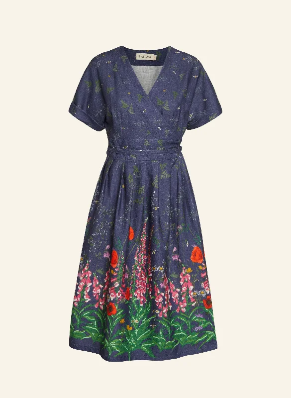 Wrap - Style Women Dress with Adjustable Fit for All Body Types Wrap - Style Women Dress with Adjustable Fit for All Body Types Esme Dress - Indigo Wildflower Wrap - Style Women Dress with Adjustable Fit for All Body Types Wrap - Style Women Dress with Adjustable Fit for All Body Types Esme Dress - Indigo Wildflower