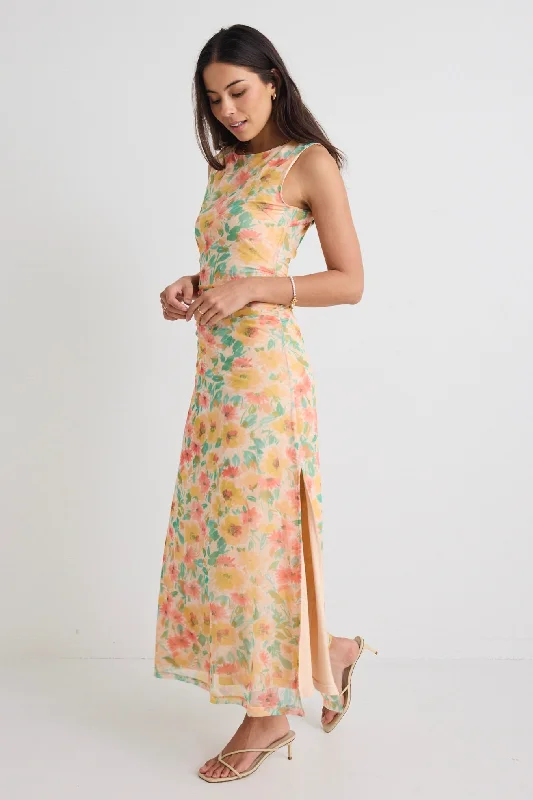 Maxi Women Dress with Floral Print for a Bohemian Vibe Maxi Women Dress with Floral Print for a Bohemian Vibe Fast Golden Floral Mesh Boat Neck Sleeveless Maxi Dress Maxi Women Dress with Floral Print for a Bohemian Vibe Maxi Women Dress with Floral Print for a Bohemian Vibe Fast Golden Floral Mesh Boat Neck Sleeveless Maxi Dress