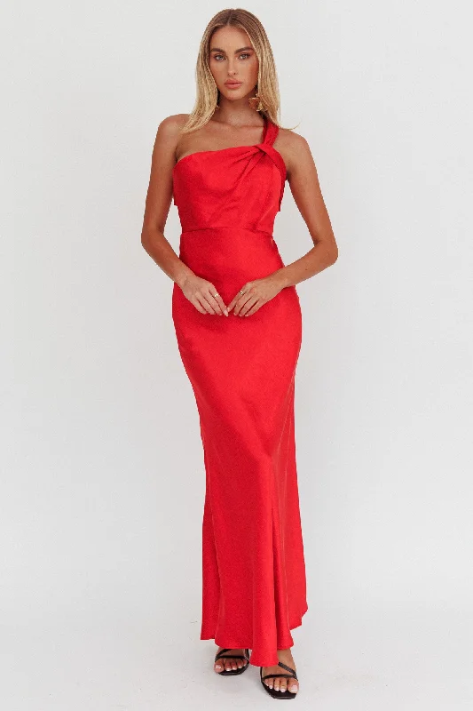 Mermaid - Style Women Dress with a Fitted Silhouette for Special Occasions Mermaid - Style Women Dress with a Fitted Silhouette for Special Occasions Fly Love Satin One Shoulder Maxi Dress Red Mermaid - Style Women Dress with a Fitted Silhouette for Special Occasions Mermaid - Style Women Dress with a Fitted Silhouette for Special Occasions Fly Love Satin One Shoulder Maxi Dress Red