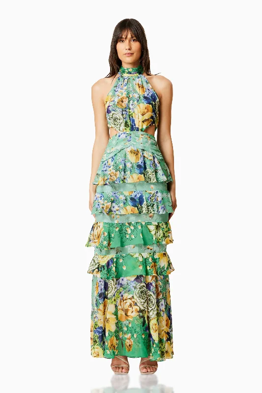 Lace - Embellished Women Dress for an Elegant and Sophisticated Appearance Lace - Embellished Women Dress for an Elegant and Sophisticated Appearance Gardenia Halter Maxi Gown In Green Lace - Embellished Women Dress for an Elegant and Sophisticated Appearance Lace - Embellished Women Dress for an Elegant and Sophisticated Appearance Gardenia Halter Maxi Gown In Green